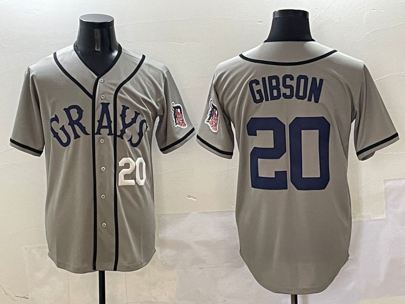 Men Detroit Tigers #20 Gibson Grey Joint Name Game Nike 2025 MLB Jersey style 8